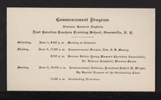 Commencement Program Card 1918